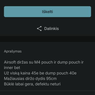 Airsoft diržas